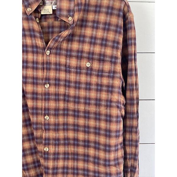 The Territory Ahead Shirt Mens Purple Plaid Texture Fabric Button Long Sleeve M - Picture 5 of 8